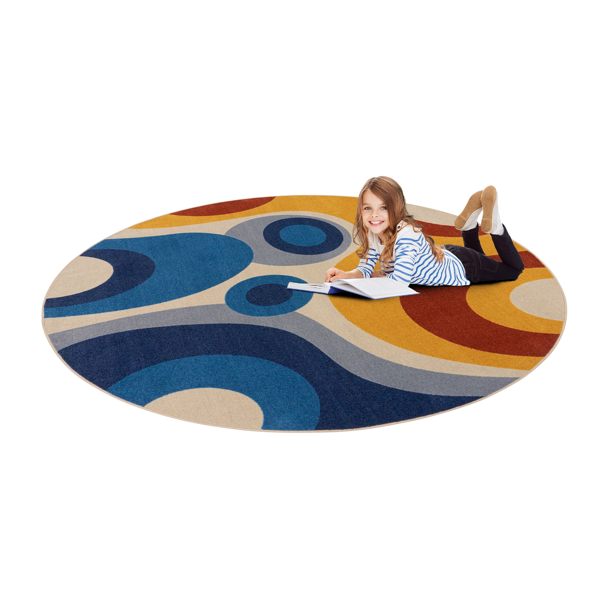 Warm Embrace 7'7" Round Area Rug in Color Multi