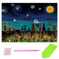 thumbnail image 1 of Bewildely 5D resina diamante puntada DIY taladro ciudad árbol playa Luna pintura serie adorno del hogar imagen Artesanía, 1 of 5