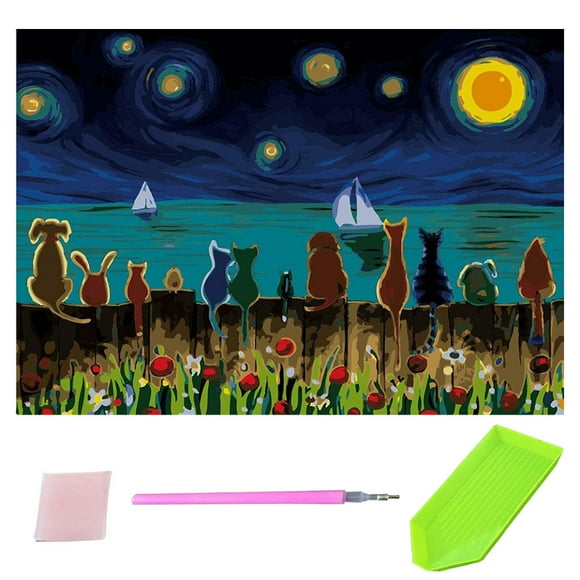 Animal & Calm Night diamante pintura diamantes de imitación cristal punto de cruz decoración del hogar imagen Speravity JJ13338-02