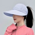 thumbnail image 2 of Women Wide Brim Ponytail Sun Hat Large‑Brim Hollow Top UV Protection Visor Cap Lightweight Outdoor Running Travel Head‑Accessory, 2 of 4