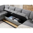 thumbnail image 4 of Samara 137"W Gray Chenille Sect Sofa w/RF Chaise+Underseat Storage+Throw Pillows, 4 of 9