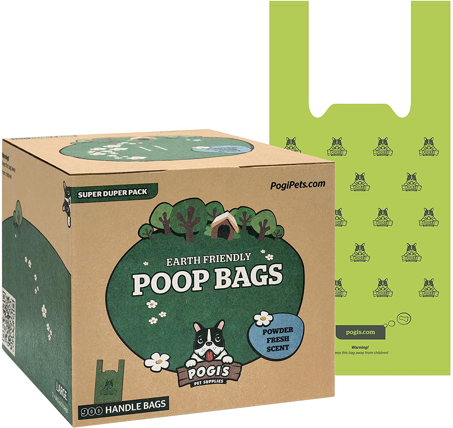 Pogi's Poop Bags with EasyTie Handles Completely LeakProof Poop