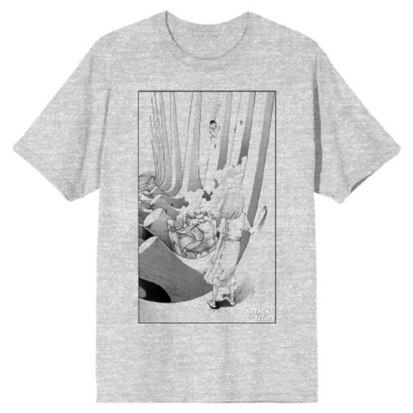 Attack On Titan Ymir Fritz Regardant les Titans T-Shirt Gris Chiné.