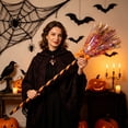 thumbnail image 2 of Wizard Broom for Halloween Decorations, 35.4'' Plastic Witch Broomstick Prop for Party Cosplay Wizard Flying Stick for Halloween Party Cosplay Supplies - Orange, 2 of 6