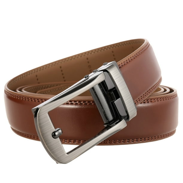 Sonducket Cinturón de cuero para hombre, cinturones de trinquete formales, accesorio de moda, faja, diario, correa de viaje de negocios para Cinturones Café Sonducket AP012266-02