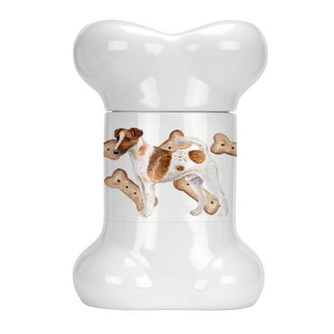 Smooth Fox Terrier Bone Shaped Treat Jar