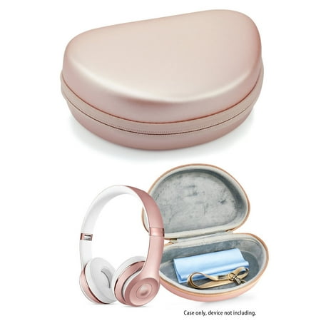 Featured Designed Carrying Case for Beats Solo3 Solo2 Wireless On-Ear Headphones, Best Matching in Shape and Color, Detachable Wrist Strap (Rose Gold) (not fit for