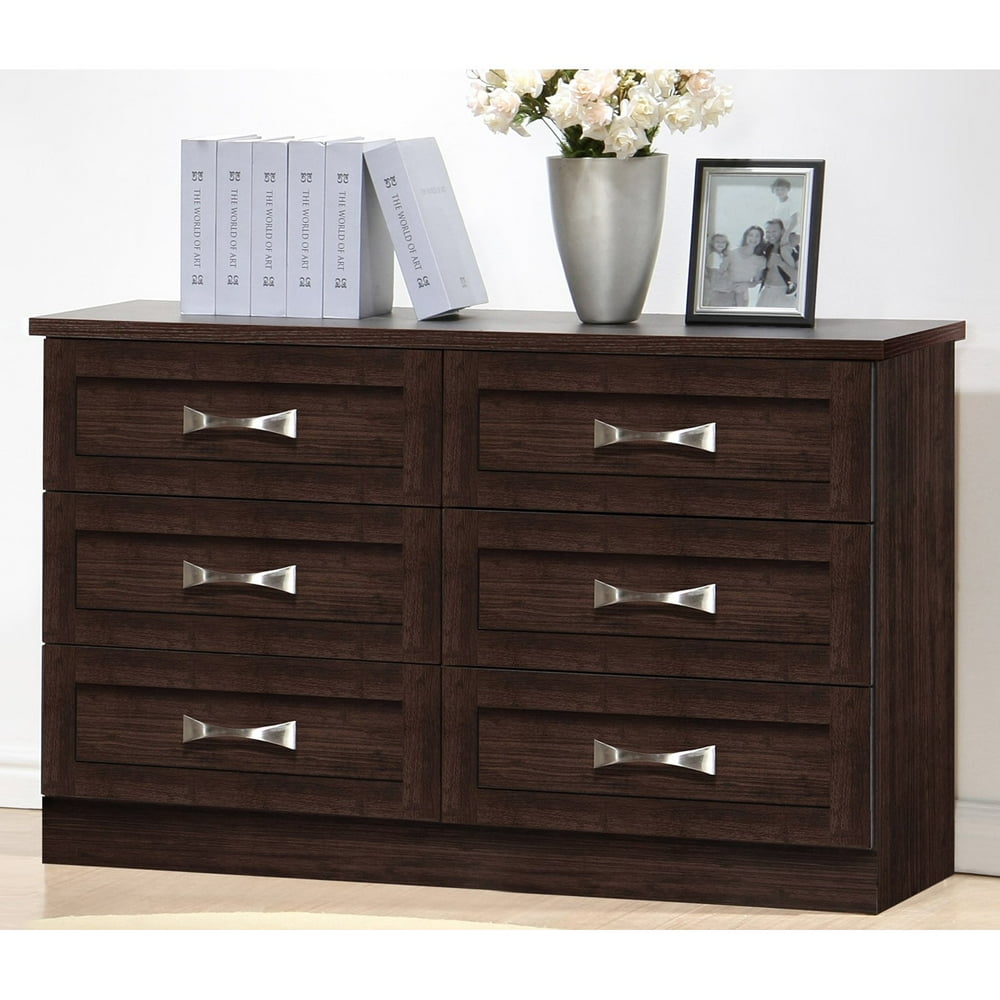 Baxton Studio Colburn Modern and Contemporary 6Drawer Dark Brown