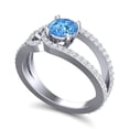thumbnail image 2 of 2.50 Carat Elegant Round Shape Real Diamond & Blue Topaz Gemstone Bridal Ring for her Solid 18K White Gold Size 11.5 by Diamond-Capitals, 2 of 8