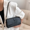 thumbnail image 5 of Bolso de mano para mujer con diseño de cocodrilo, Bolso de hombro de cuero PU, elegante embrague (negro), 5 of 5