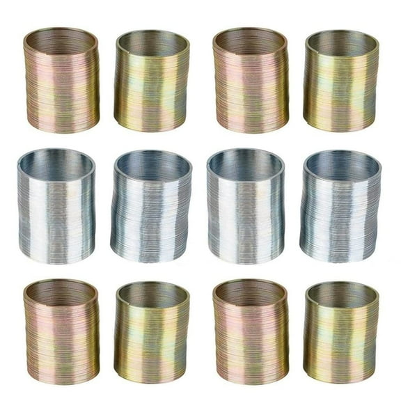 ArtCreativity 12-pack Metal Coil Springs 1-inch Silver & Gold – Fun Party Favors, Goody Bag Fillers, Stocking Stuffers for Kids Ages 3 