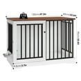 thumbnail image 2 of Homfa Dog Crate Furniture, 47.2''W Wooden Indoor Dog Cage Table with Sliding & Lockable Doors, White, 2 of 7