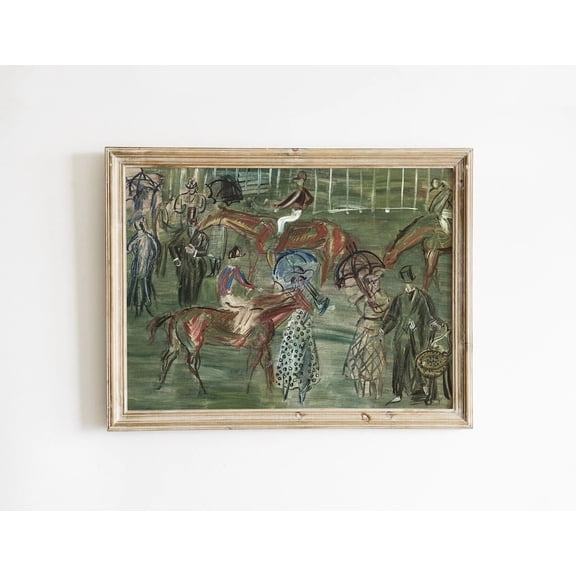 Vintage Equestrian Art Print, Abstract Horse Landscape, Cottagecore Decor, Printed And Shipped Home Decor #98, Unframed Poster Size 8x12