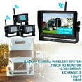 thumbnail image 2 of 7" AHD 1080P Wireless 3CH Backup Camera Kit For Truck Trailer, 2 of 5
