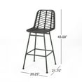 thumbnail image 2 of GDF Studio Braymer Outdoor Wicker 29 Inch Barstools, Set of 4, Gray and Black, 2 of 8