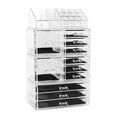 thumbnail image 4 of Unique Home Acrylic Makeup Cosmetic Organizer 4 Piece Large Set to Conceal Lipstick, Eye-Shadow, Brushes with 3 Storage Drawers, Clear, 4 Piece Set, 4 of 5