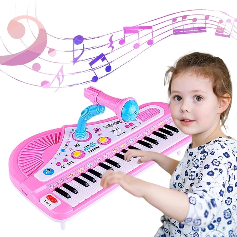 Jugaad Life 37-Key Piano for Kids, Pink with Microphone photo 1