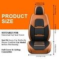thumbnail image 3 of Coverado Car Seat Covers Full Set, Breathable Faux Leather Seat Protectors, Comfortable&Durable, Auto Cushion Universal Fit for Most Cars, Black&Brown, 3 of 9