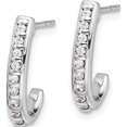 thumbnail image 2 of 14K White Gold Diamond J-Hoop Post Earrings (15 X 10) Made In India em5493-020-wa, 2 of 5