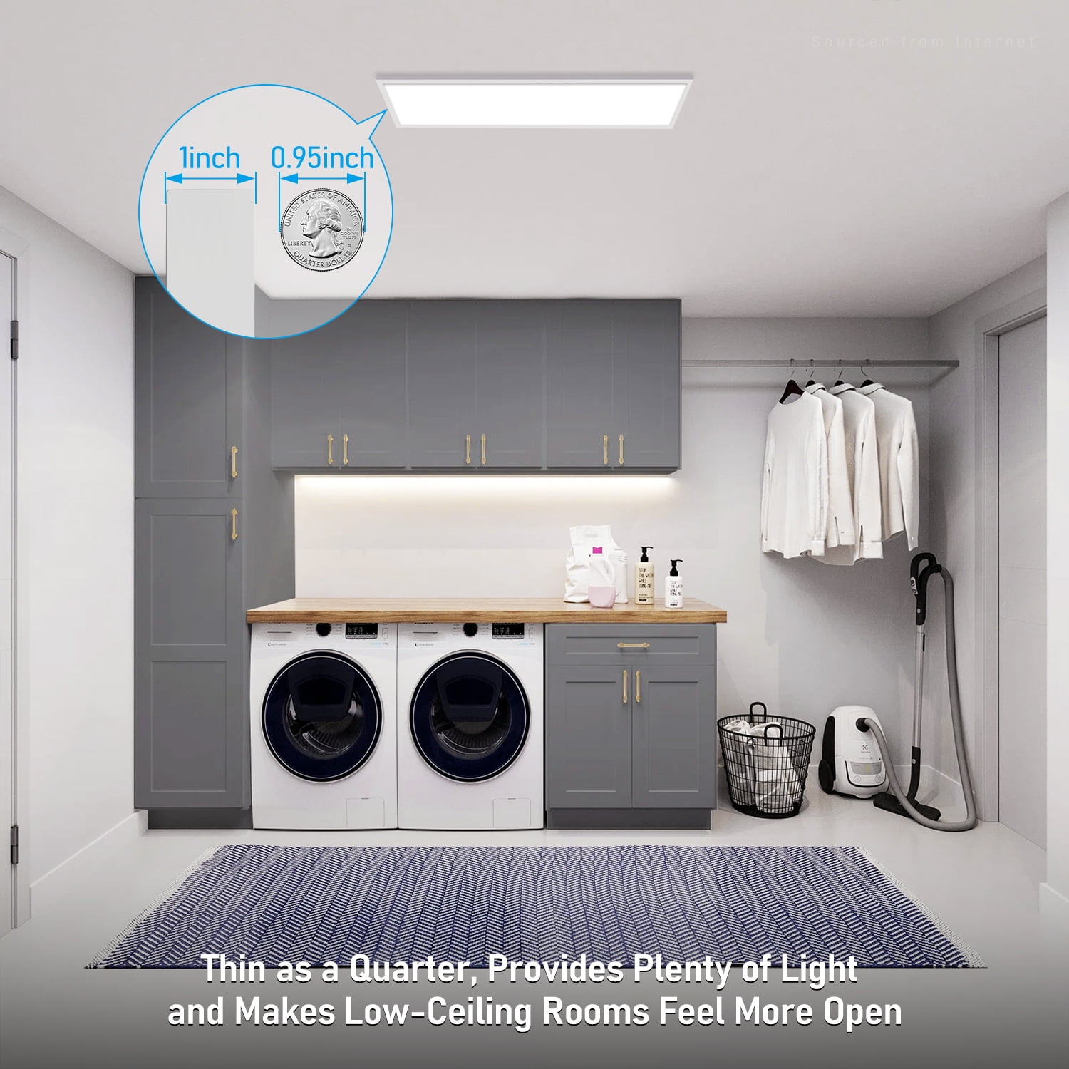 4 Pack 1x4FT LED Flat Panel Light, , 3500K/4000K/5000K Selectable, 30W/40W/46W, 5%-100% Dimmable, 4600LM Built-in Driver Ceiling Light
