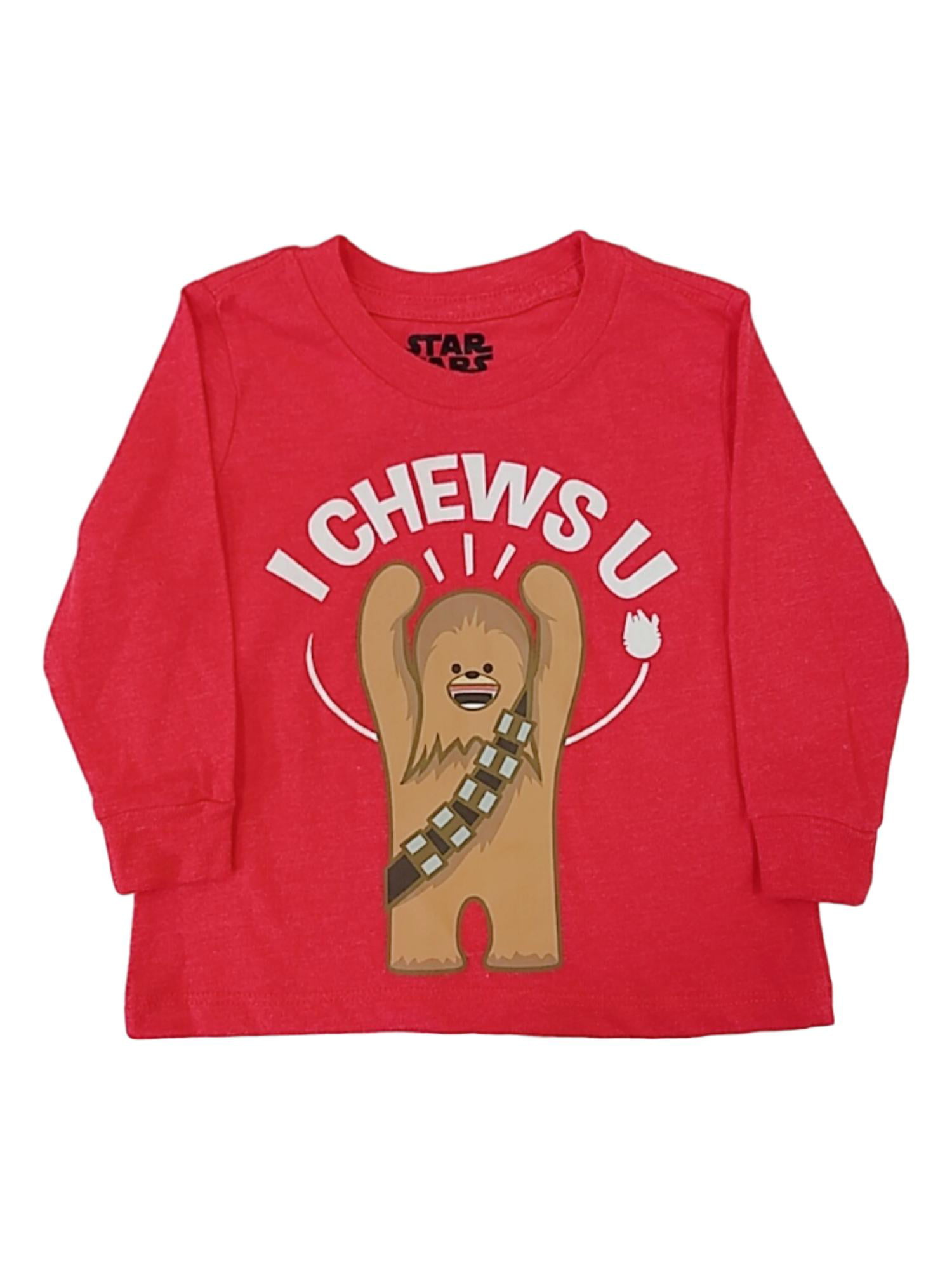 Red Long Sleeve Shirt Star Wars Chewbaca I Chews U Toddler SIZE CHOICE 