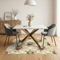 thumbnail image 3 of ODIKA 5'x7' Washable Area Rug Non-Slip, Low Pile, Stain Resistant Circle Botanical Semi Scrollwork Balanced Clusters Semicircle for Guest Room, Lounge, Apartment, 3 of 7