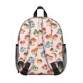 thumbnail image 3 of Mushroom and Character Pink Pattern Backpack for School, Cute School Bag with Adjustable Shoulder Straps and Padded Back, 13.8"x11.4"x6", 3 of 5