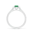 thumbnail image 2 of ANGARA Natural Oval Emerald Halo Ring with Diamond Accents in 14K White Gold for Women (Size-7x5mm) | May Birthstone, Birthday, Anniversary, Jewelry Gift for Women | Natural Emerald Ring, 2 of 10