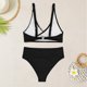thumbnail image 4 of Gibobby Conjunto de Bikini Traje de baño de dos piezas estampado de verano para mujer(Negro,CH), 4 of 5
