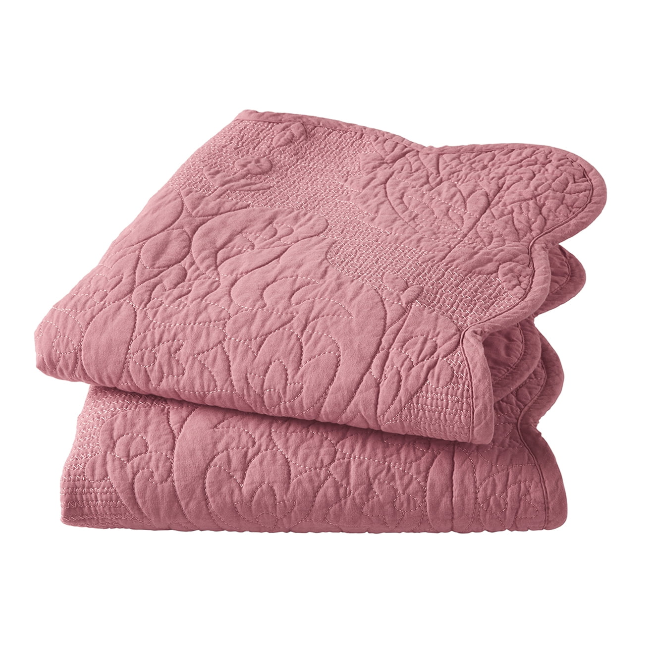 Better Homes & Gardens Paisley Medallion Cotton Pillow Shams, Standard, Pink Rose, 2 Pack