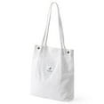 thumbnail image 1 of Yingyy Sacs en Velours Côtelé pour Femmes Sac à Bandoulière Léger Réutilisable Grande Capacité Sacs de Courses Rétro Sacs à Main Décontractés Sangle Renforcée Blanc, 1 of 8