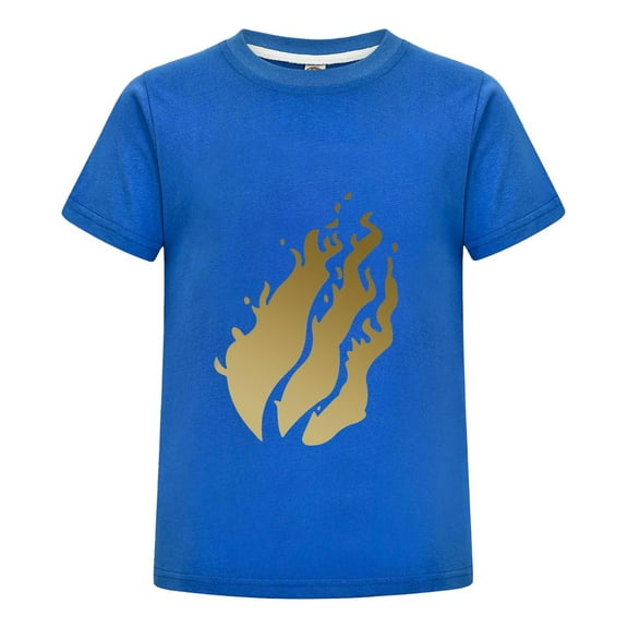 Boys Girls Gradient Flame Preston Playz Graphic T-Shirt – Cool Preston Design Cotton Tee for Fan Gift Top
