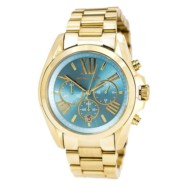 Som tidsplan Opdatering Michael Kors Women's MK5975 Bradshaw Turquoise Dial Yellow Gold Steel  Chronograph Watch - Walmart.com