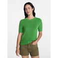thumbnail image 3 of Time and Tru Women's Crewneck Sweater with Short Sleeves, Lightweight, Sizes XS-XXXL, 3 of 6