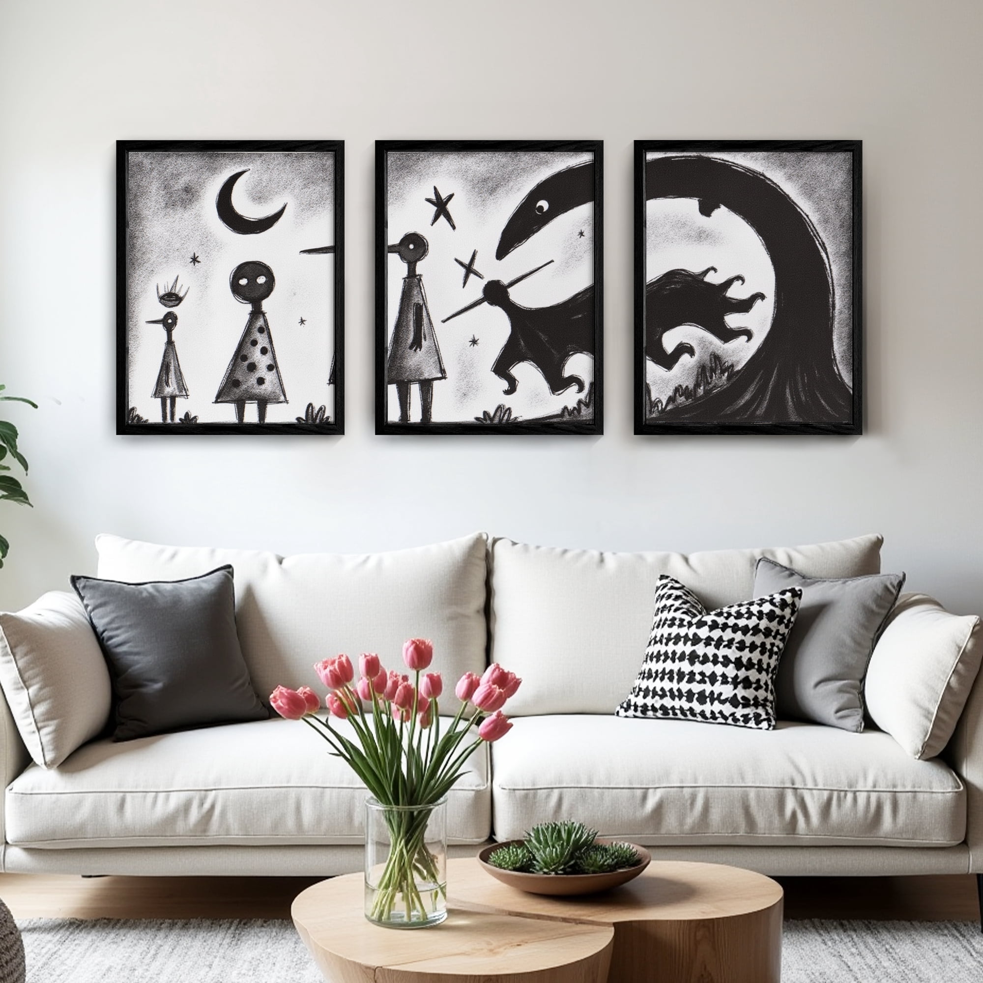 MAYEERTY Modern Abstract Wall Art Painting, Living Room Decor, Black MDF Frame, 23.6"x15.8"