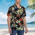thumbnail image 6 of Uemuo Multicolored Butterflies Printed Regular Fit Short Sleeve Casual Hawaiian Shirt for Men,Aloha shirt,Tropical shirt,Floral print shirt,Vacation Beach shirt-Medium, 6 of 9