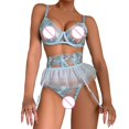 thumbnail image 2 of Gibobby Conjunto de lencería Sexy Lencería de Encaje para Mujer, con Cierre Frontal, Cuello en V, camisón Sexy(Azul, M), 2 of 5