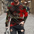 thumbnail image 2 of Stamzod Christmas Gifts Men Round Neck Long Sleeve Shirts Fashion Christmas Printed Oversized Tshirts for Men White-2 XL, 2 of 5