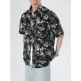 thumbnail image 3 of Rose Floral Printed Shirts for Men 2026 Summer Casual Short Sleeve Button Down Collared Shirt, 3 of 4