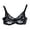 Black, variant on Women V Neck Adjustable Straps Underwire Floral Lace Bra, 36, White