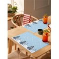 thumbnail image 4 of Sky Blue Christmas Placemats Set of 12 Snowman Christmas Tree Winter Snowflakes Heat Insulation Washable Place Mats, Rustic Non-Slip Table Mats for Dining Table Party Kitchen Decor,13x19 Inch, 4 of 4