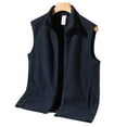 thumbnail image 2 of WTOBBY Winter Light Luxury Fashion Fleece Vest for Men, Sleeveless Waistcoat Jacket in Solid Color, Warm Casual Layering Piece for Cold Weather Style,Navy S, 2 of 4