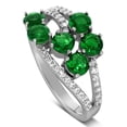 thumbnail image 2 of Unique 2 Carat Green Emerald and Diamond Ring for Women, 2 of 4