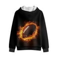 thumbnail image 2 of Chririnla Flame Football Fleece Pullover for Youth and Boys - kids Fuzzy Sweatshirts Comfy Casual Loose Hoodie for Travel and Daily Use, 2 of 7