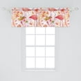 thumbnail image 2 of Birds and Nature Window Valance, Watercolor Pattern of Flamingo and Leaves Warm Pastel Colors, Curtain Valance for Kitchen Bedroom with Rod Pocket, 54" X 18", Apple Green Coral Rose, by Ambesonne, 2 of 2