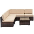thumbnail image 2 of Weaving Ratt Fully Equipped Weaving Rattan Sofa Set with 1pcs Corner Sofas & 4pcs Single Sofas & 1 pcs Coffee Table, 2 of 9