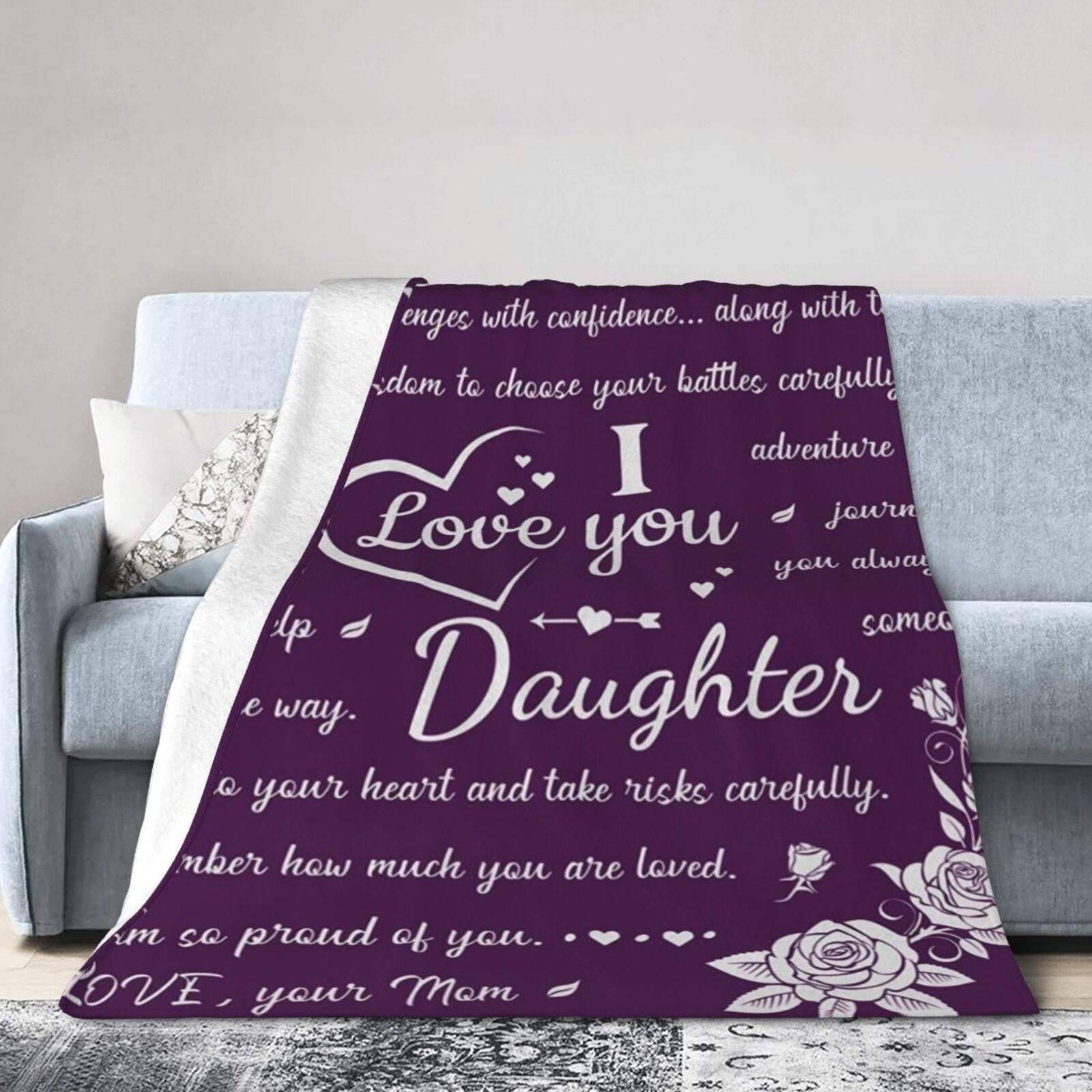 Mom Gifts Blanket for Mom, I Love You Blanket, 50 x 65, Silver