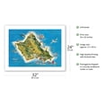 thumbnail image 2 of The Island of Oahu Hawaii - Vintage Pictorial Map by Ray Lanterman c.1962 - Fine Art Matte Paper Print (Unframed) 24x32in, 2 of 4