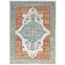 Citlali Distressed Southwestern Aztec 5x8 Area Rug in Multicolored