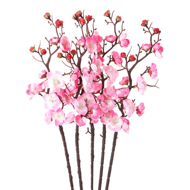 IDEANATEGRATE 5Ud Flores Artificiales De Ciruelo En Tela Para Decorar Bodas Y Ambientes Multicolor